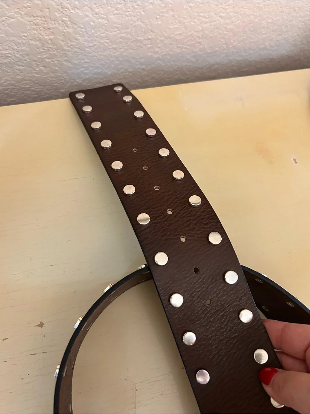 NWT Free People Hex Studded Hip Belt Espresso